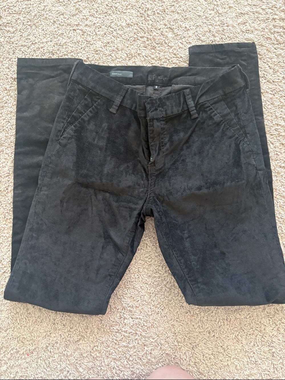 Black Corduroy Pants Kut from the Kloth Diana skinny